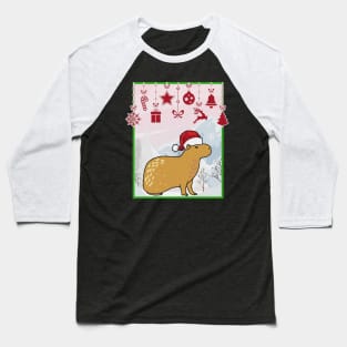 Capybara Christmas Funny Baseball T-Shirt